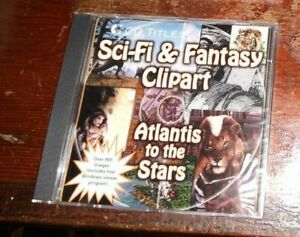 Sci-Fi&amp; Fantasy Clip Art- Atlantis To The Stars,Win.95 CD-ROM,New 900+ images