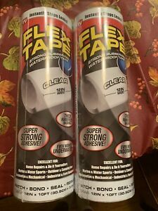 NEW Lot Of 2 Flex Tape Clear 12&#034; x 10&#039;