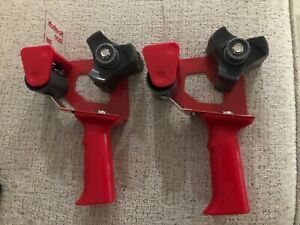 Red Scotch Tape 3M Dispenser Hand Held Packing Tape Gun 2” Roll Metal 2 Guns