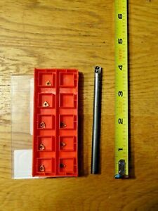 CIRCLE Carbide boring bar WITH 8 CARBIDE INSERTS. .250&#034; dia. Coolant thru.