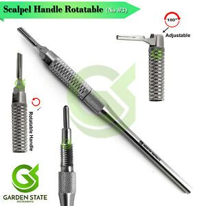 Surgical Scalpel Handle #3 Rotatable Micro Blade Holder Adjustable Tissue Cut
