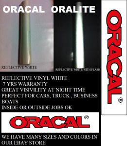 24&#034; x 40 FT White Reflective Vinyl Adhesive  Sign Made in USA Oracal Oralite