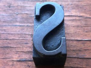 Antique Letterpress WOOD TYPE Printing Block letter - S