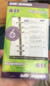 Day Runner Planner 89317 411 Assignments Refill 6 ring Franklin Mead