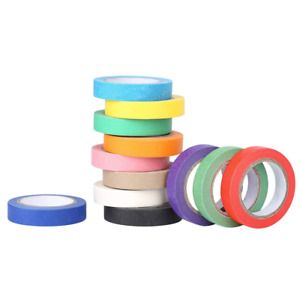 Baijixin Colored Masking Tape - 12 Colors 12mm x10m, 12 Rolls