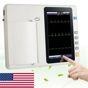 7inch Graphic LCD Touch ECG/EKG Machine 12-lead 3-Channel Electrocardiograph