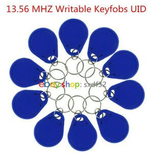 10pcs RFID 13.56MHz UID Changeable Keyfobs Keychains Token MF NFC Tag Rewritable