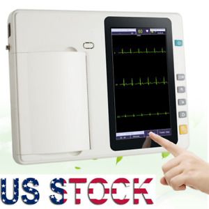7&#039;&#039; 3 Channel 12-lead Electrocardiograph ECG/EKG Machine with interpretation USA