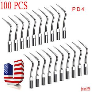 100 Dental Ultrasonic Piezo Scaler Perio Tips PD4 Fit DTE SATELEC SANDENT hf