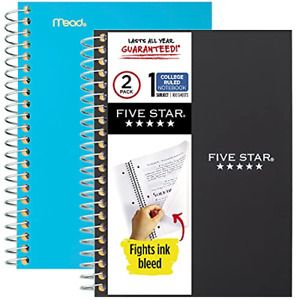 Five Star Spiral Notebooks, 1 Subject, College Ruled Paper, 100 Sheets, 7 x...
