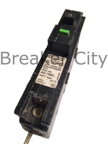 Square D 15 Amp 1-Pole HOM115AFI Plug-In 120 Volt Plug-In AFI Circuit Breaker
