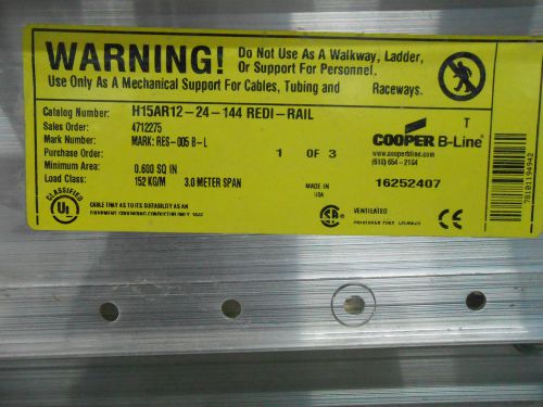 COOPER B-LINE H15AR12-24-144 REDI RAIL CABLE TRAY