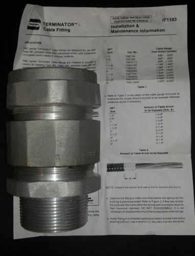 NEW ! Crouse-Hinds Terminator Cable Fitting Model TMC7247 SIZE 2-1/2&#034;