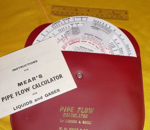 Circular fluid-flow calculator for liquids &amp; gases by fearns, mears &amp; co. for sale