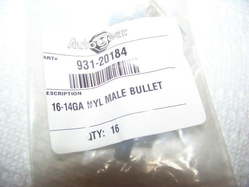 Autogear 931-20184 16-14ga nyl male bullet crimp on connector, blue, 16 pcs for sale