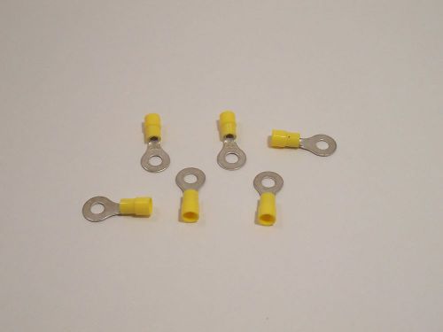 Yellow crimp 1/4&#034; ring terminals- 10-12 gauge- pkg/10 for sale