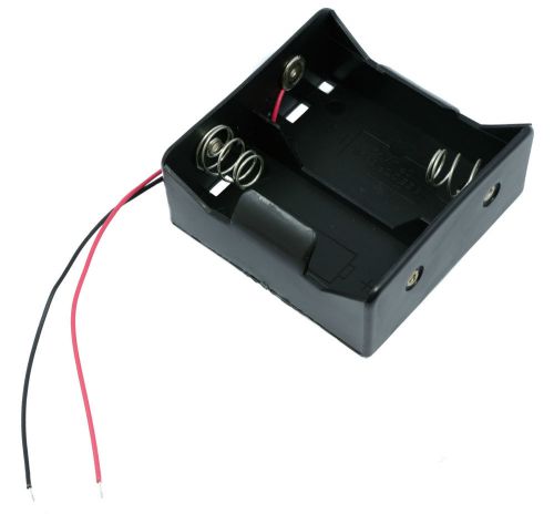 D x 2 open battery holder box 15cm wires for sale