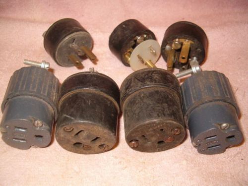 Lot of (7) standard 3 wire inline plugs/sockets--used for sale