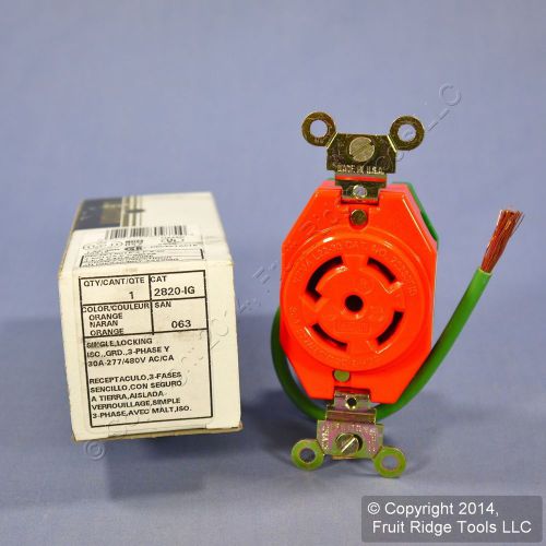 Leviton l22-30r iso gnd locking receptacle 30a 277/480v 3?y 2820-ig-063 box for sale