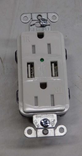 Lot of 10 hubbell usb charger receptacle usb15x2w for sale