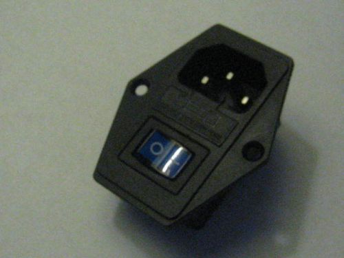 1x BLUE LED Rocker Switch Fuse Holder IEC320 C14 Inlet Power Socket AC250V 10A