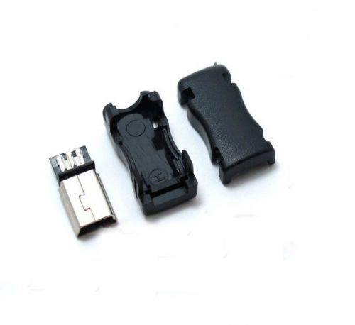 20PCS Mini-USB Male 5Pf 9MM Plastic Shell Connector Adapter Plug DIY Material
