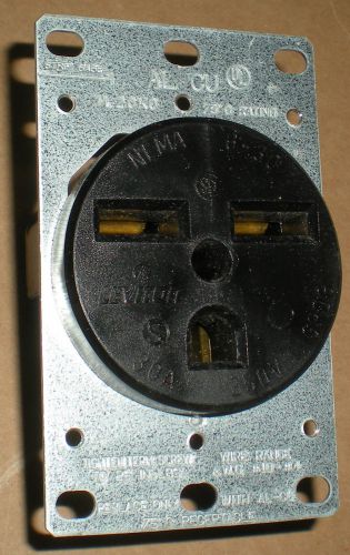 Electric power receptacle leviton nema 6-30 6-30r 30a 250v grdg 30 amp 250 volt for sale