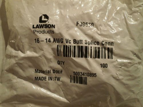 Pack / 100: Lawson Compact Butt Connector 16-14 AWG Blue, Nylon-Insulated P39550