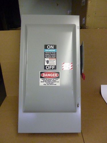 Siemens 200 AMP Fusible Safety Disconnect Switch GF324N 240 VAC #1015