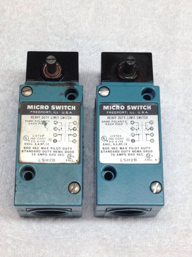 (2)Micro Switch LSH2B Heavy Duty Limit Switch. Lot of 2