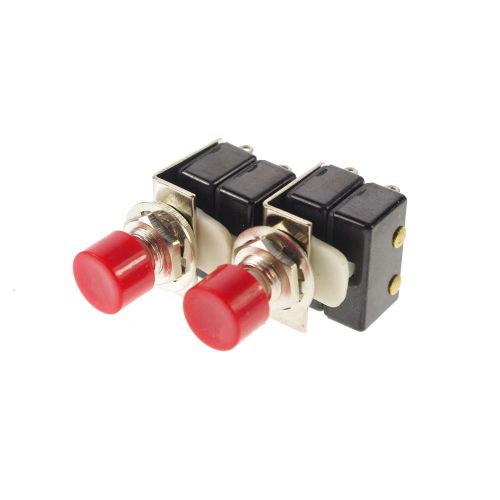 2PCS Red SPST 5A 125VAC Momentary Push Button Switch With 2 Micro Switch 8mm