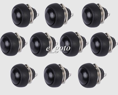 10pcs black 12mm waterproof momentary push button mini round switch for sale