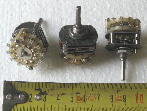 Rotary Switch 2 pole 11 pos. New. Set of 4