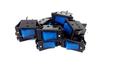 10 pack 12 Volt Blue LED Rocker Mini Switch On Off Car Automotive