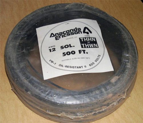 400 feet of anaconda 12 awg wire, thhn or thwn, 12 awg, 600v, black for sale