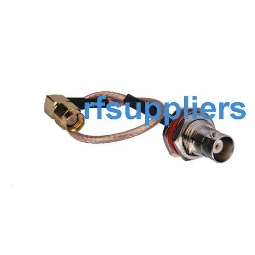 Bnc jack female bulkhead nut to sma male right angle adapter pigtail cable rg316 for sale