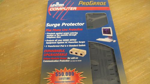 (2)Leviton ProGrade Computer Surge Protector Plus/ Phone Line Protection 5950-ST