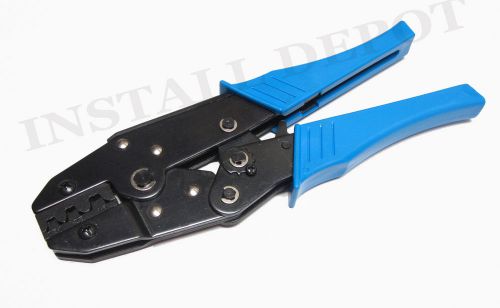 Ratcheting crimper crimping tool uninsulated solderless connectors 22-10 gauge for sale
