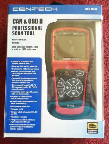 1 Brand New Cen-Tech CAN &amp; OBD ll Professional Scan Tool- Item 60694