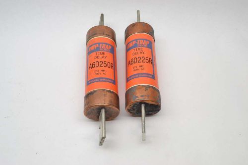 Lot 2 gould shawmut mix amp-trap 2000 a6d250r a6d225r 250a 225a amp fuse b377093 for sale