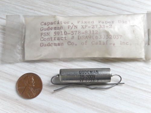 2 Gudeman XF .15uf 200V Mil-Spec Capacitors NOS PIO USA Paper in Oil +/-2%
