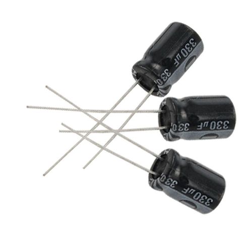 New 20 x 330uf 25v 105c radial electrolytic capacitor 8x12mm for sale