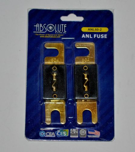 Lot of (2) absolute anl60-2 60-amp anl fuse 2 packs - 4 fuses total for sale