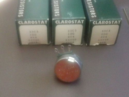 3 CLAROSTAT POTENTIOMETERS 2 Free with Buy it now 100 ohm 53C3 RV4 NAYSD 101A