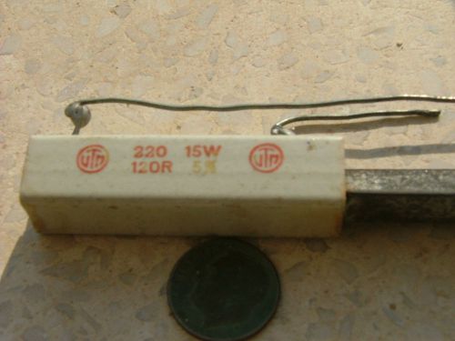 Vintage UTM 15W 120 ohm 120R Ceramic Cement Resistor RARE