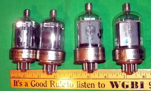 (4) 6146 Transmitting Tubes (2) RCA &amp; (2) Tung Sol Used Tested OK! Clean!