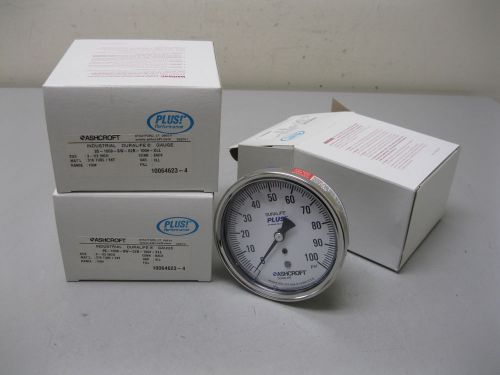 Lot (3) ashcroft 0-100 psi duralife pressure gauge 3-1/2&#034; face new c3 (1693) for sale