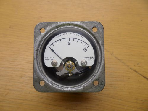 Vintage Roller Smith 0-10 Type DMR, FS=1MA DC Panel Meter 2626105  52130