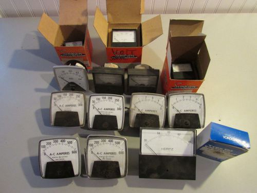 Large Lot of Panel Meters. GE / Simpson + Other Panel Meter. Lot of 14