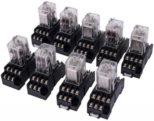 Lot of 9 matsushita hc4-tsf-k ap3848k terminal socket w/hc4-h-dc24v relay for sale